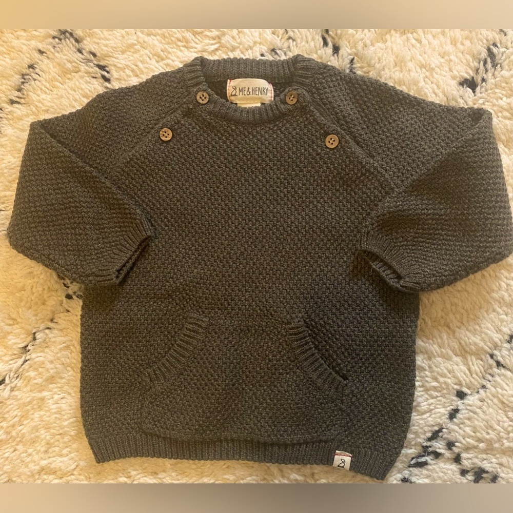 NEW! ME & HENRY Knit Sweater in Olive Sz: 9-12 Months